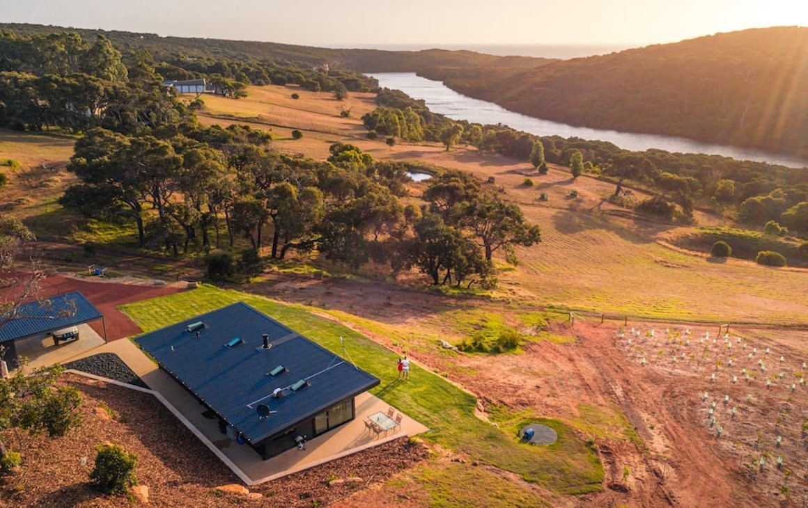 an aerial shot of a beautiful hinterland landscape
